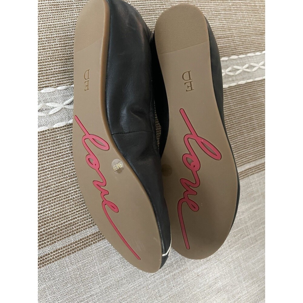 ED Love Ballet Flats Black Leather Slip On NEW Women’s 9 - Picture 4 of 5